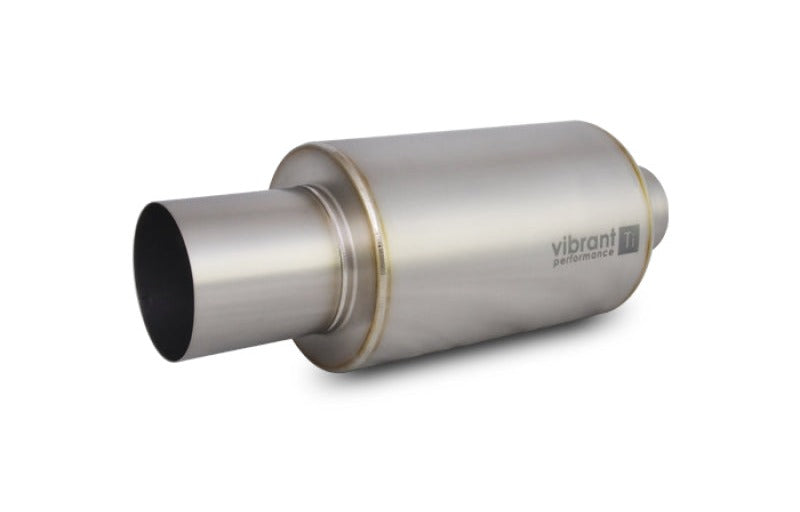 Vibrant Titanium Muffler w/Straight Cut Natural Tip 3.5in Inlet/3.5in Outlet