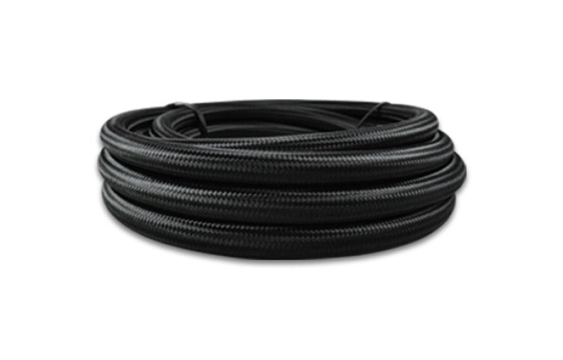 Vibrant -4 AN Black Nylon Braided Flex Hose w/PTFE liner (10FT long)