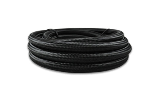 Vibrant -8 AN Black Nylon Braided Flex Hose w/PTFE liner (5FT long)