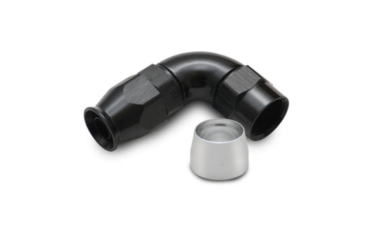 Vibrant Aluminum 90 Degree One Piece Hose End for PTFE Lined Hose (Size -10AN)