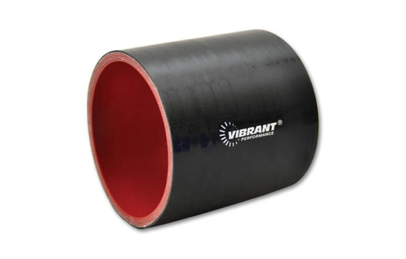 Vibrant 2-3/8in I.D. x 3in Long Gloss Black Silicone Hose Coupling