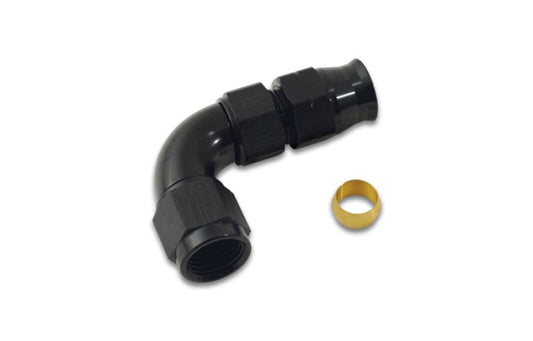 Vibrant 3/8In Tube to -6AN Female 90 Degree Union Adapter Fitting w/Olive