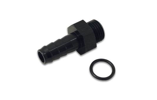 Vibrant Aluminum Male -6AN ORB to 3/8in Barb w/O-Ring - Anodized Black
