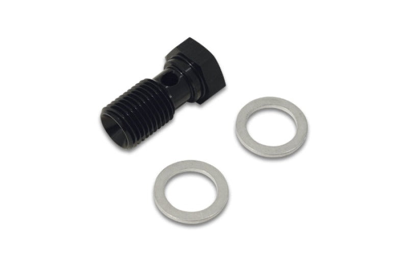 Vibrant Aluminum Banjo Bolt w/2 Washers (M12x1.25 20mm LG) - Anodized Black