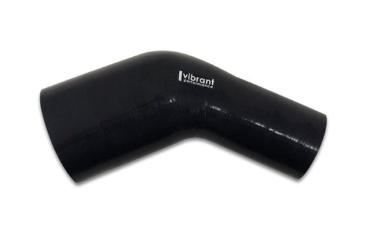 Vibrant 2.00in ID x 2.50in ID Gloss Black Silicone 45 Degree Transition Elbow