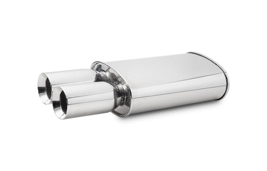 Vibrant StreetPower Oval Muffler with Dual 3.5in Round Tips Straight Cut Beveled
