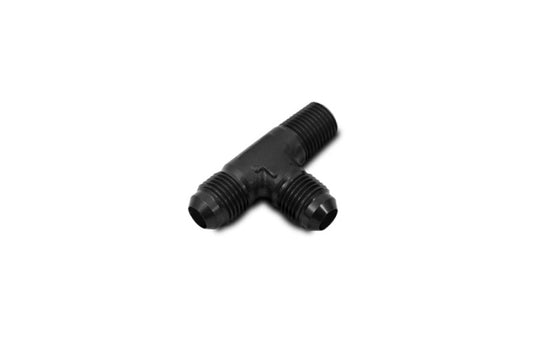 Vibrant -4AN x 1/8in NPT Flare to Pipe On Run Tee Adapter Fitting - Aluminum