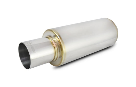 Vibrant TPV Turbo Round Muffler (23in Long) with 4in Round Tip Straight Cut