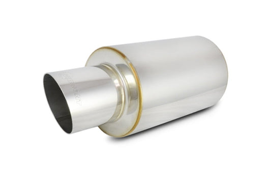 Vibrant TPV Turbo Round Muffler (17in Long) with 4in Round Tip Angle Cut - 3in