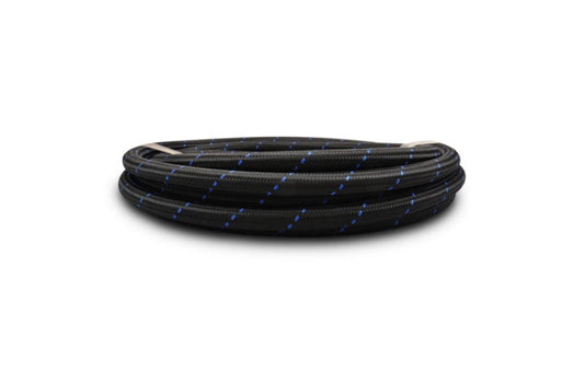 Vibrant -12 AN Two-Tone Black/Blue Nylon Braided Flex Hose (20 foot roll)