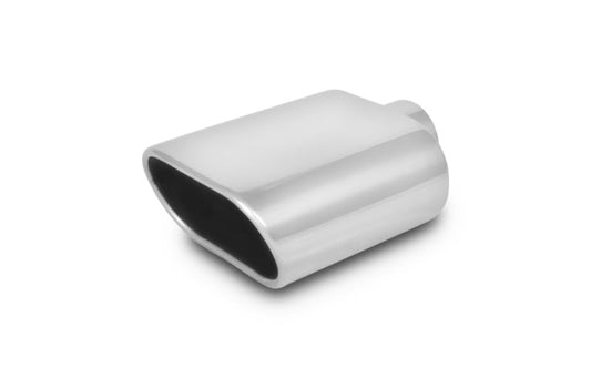 Vibrant 5.5in x 3in Oval SS Exhaust Tip (Single Wall Angle Cut Rolled Edge)
