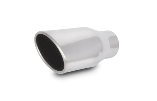 Vibrant 4.5in x 3in Oval SS Exhaust Tip (Single Wall Angle Cut Rolled Edge)