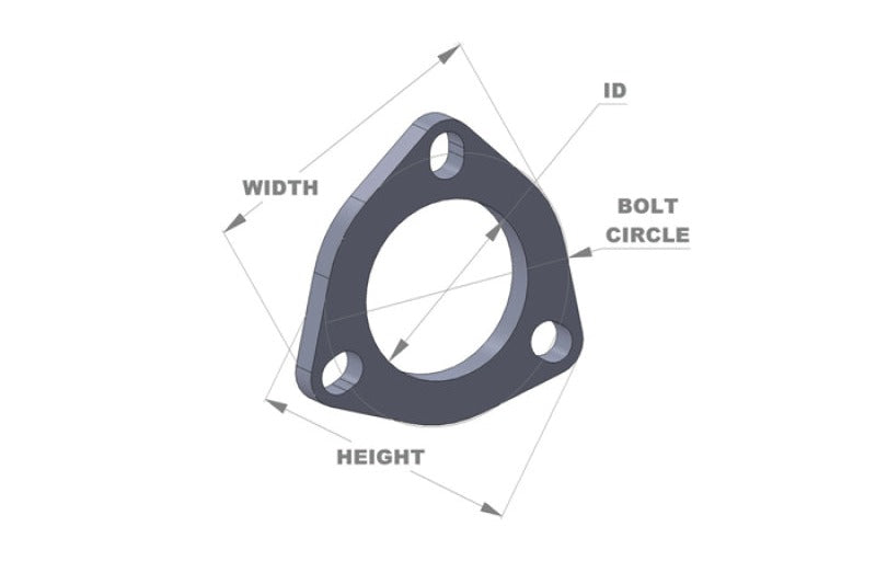 Vibrant 3-Bolt T304 SS Exhaust Flange (2.75in I.D.)