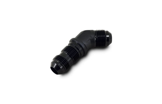 Vibrant -3AN Bulkhead Adapter 45 Degree Elbow Fitting - Anodized Black Only