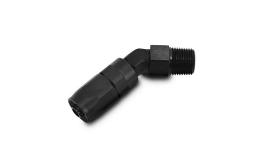 Vibrant -12AN Male NPT 45Degree Hose End Fitting - 1/2 NPT