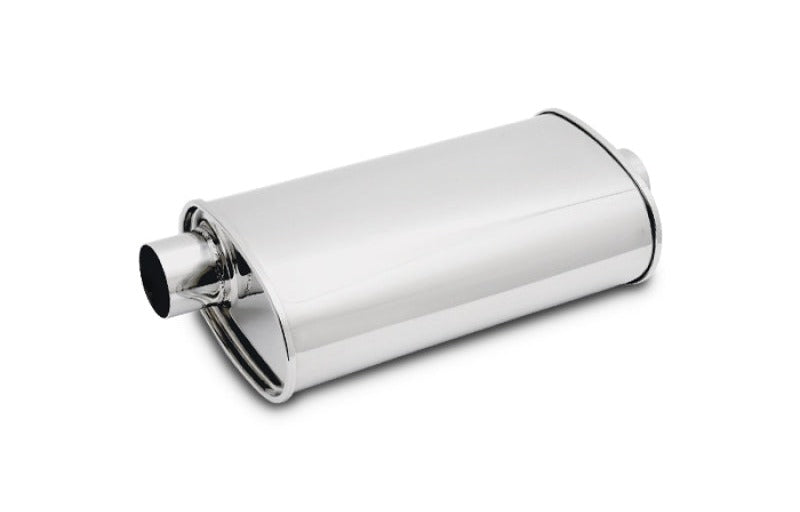 Vibrant StreetPower Oval Muffler 3.50in Inlet/Outlet (Offset-Center)
