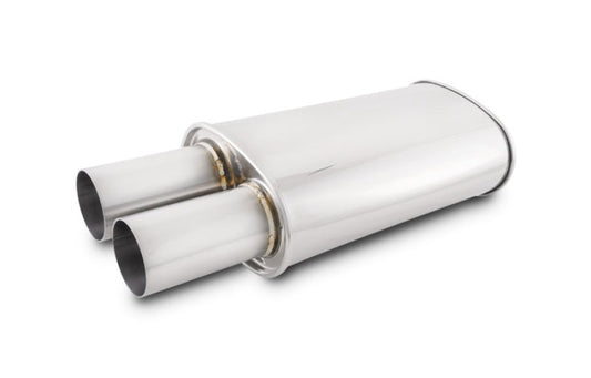 Vibrant Streetpower Oval Muffler w/3.00in Round Straight Cut Tip (3.00in Inlet)
