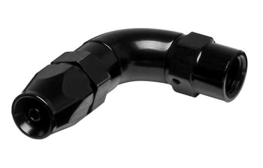 Vibrant -3AN 90 Degree High Flow Hose End Fitting for PTFE Lined Hose - Aluminum