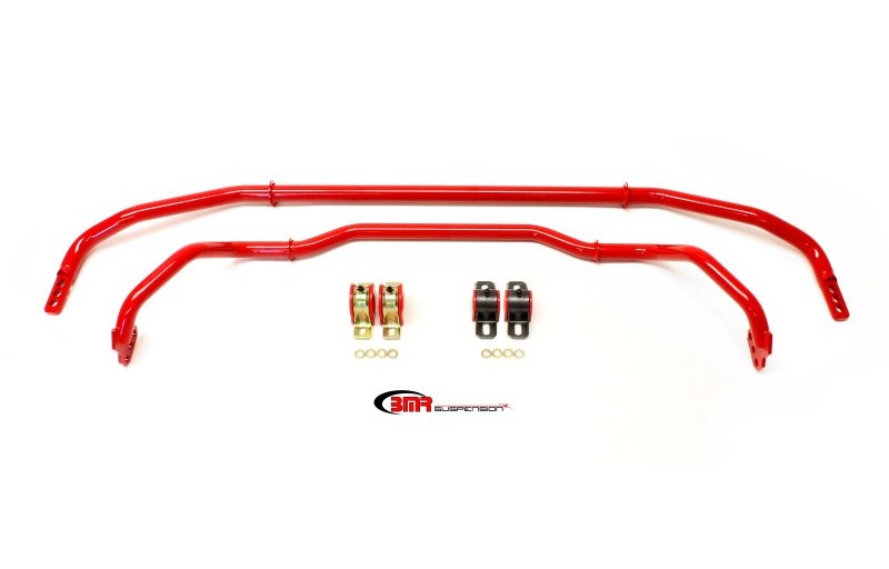 BMR 2013-2015 5th Gen Camaro Front & Rear Sway Bar Kit with Bushings - Red