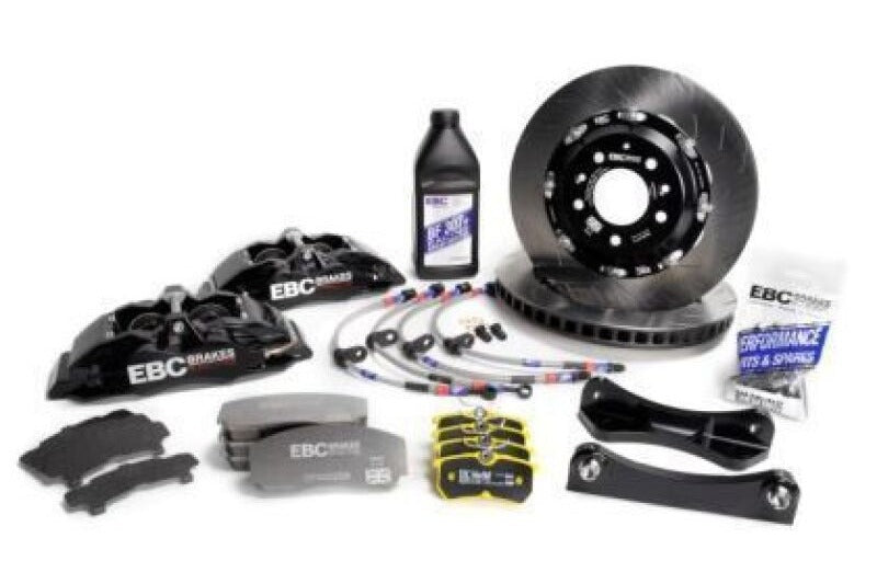 EBC Racing 1993-2002 Toyota Supra 3.0TT Black Apollo-4 Calipers 330mm Rotors Front Big Brake Kit BBK066BLK-1