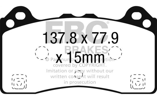 EBC 15-16 Ford Focus RS Yellowstuff Front Brake Pads DP42274R
