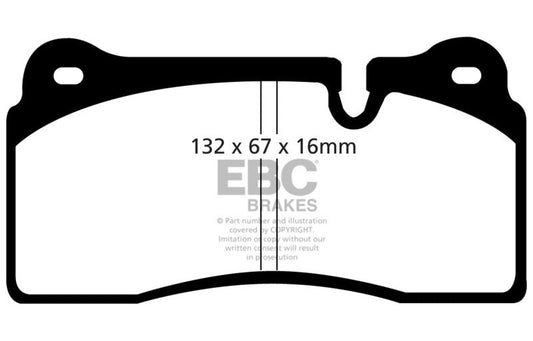 EBC 08-17 Audi R8 4.2L/5.2L Yellowstuff Rear Brake Pads DP41127R