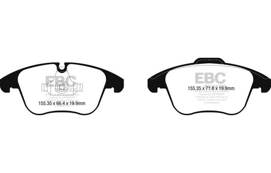 EBC 2016+ Jaguar XE-Type 2.0T Ultimax2 Front Brake Pads (Use w/ 12.4in Rotors) UD1869