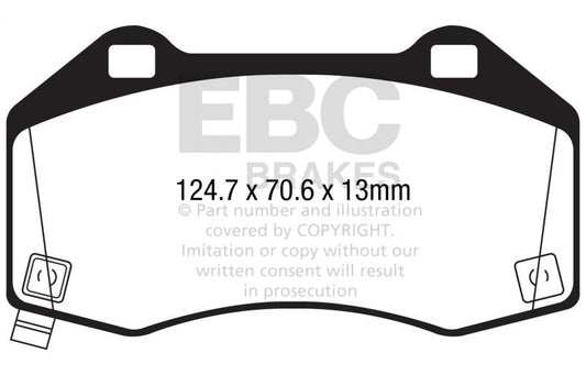 EBC 2017+ Fiat 124 Spider 1.4L Turbo Abarth Redstuff Front Brake Pads DP32286C