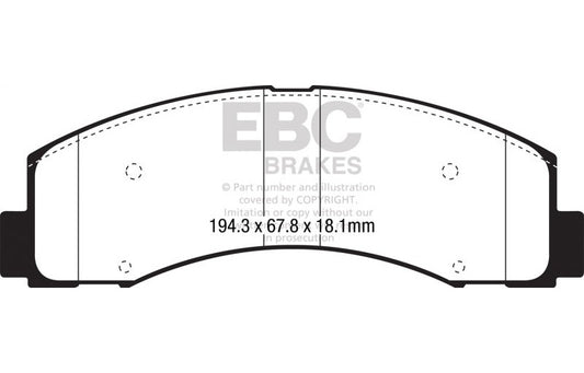 EBC 2018+ Ford F-150 2.7L Twin Turbo (2WD) Yellowstuff Front Brake Pads DP43088R
