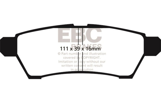 EBC 05+ Nissan Frontier 2.5 2WD Yellowstuff Rear Brake Pads DP41746R