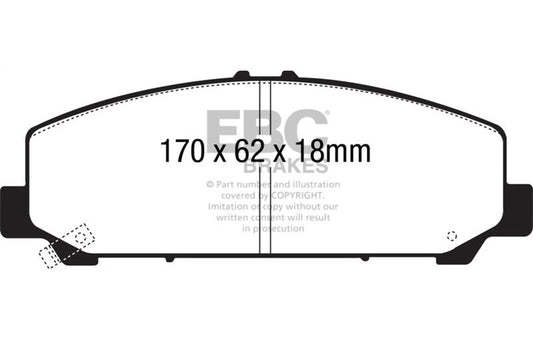 EBC 06-07 Infiniti QX56 5.6 (Akebono) Extra Duty Front Brake Pads ED91808