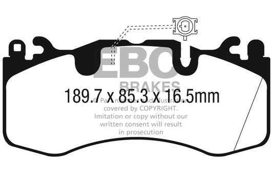 EBC 2016+ Maserati Levante 3.0TT (424) Yellowstuff Front Brake Pads DP42336R