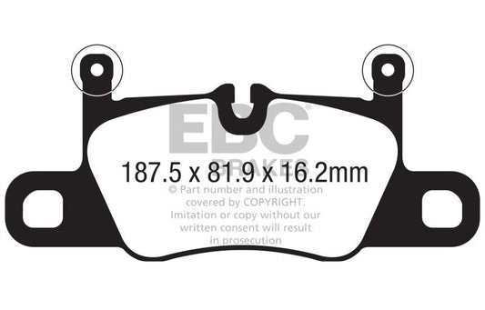 EBC 2018+ Porsche Cayenne (3rd Gen) 4.0TT Extra Duty Rear Brake Pads ED92371