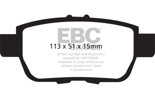 EBC 09-14 Acura TL 3.5 Yellowstuff Rear Brake Pads DP41754R