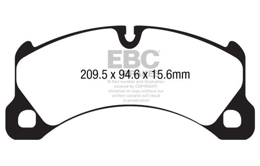 EBC 10+ Porsche Cayenne 3.6 Yellowstuff Front Brake Pads DP42162R