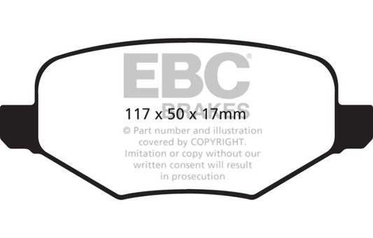 EBC 11-14 Ford Edge 2.0 Turbo Yellowstuff Rear Brake Pads DP41826R