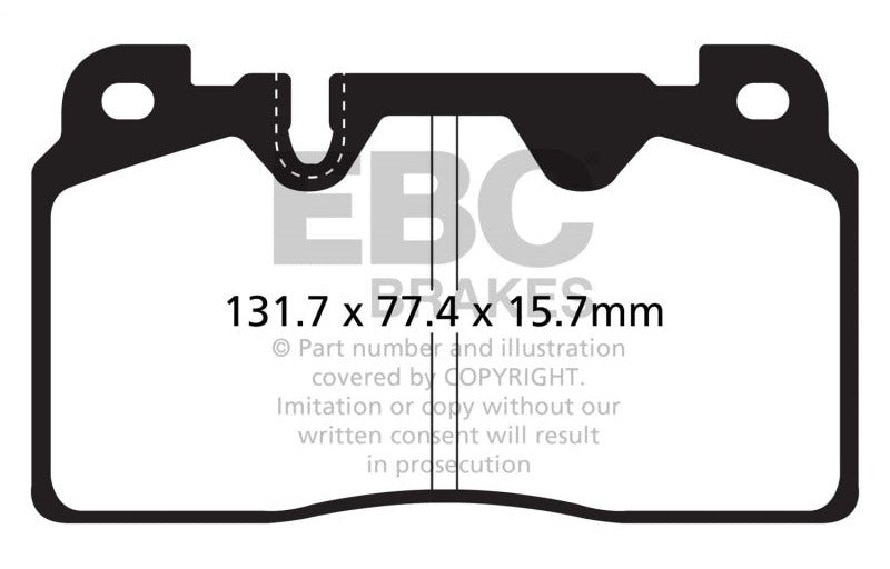 EBC 2012-2018 Audi Q5 2.0 Turbo (Brembo) Yellowstuff Front Brake Pads DP42168R