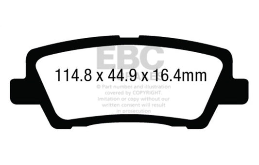 EBC 12+ Cadillac ATS 2.0 Turbo Redstuff Rear Brake Pads DP33012C