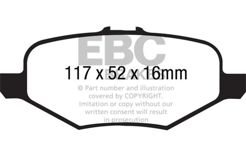 EBC 2013-2018 Ford Explorer 3.5 Twin Turbo 4WD Greenstuff Rear Brake Pads DP61887