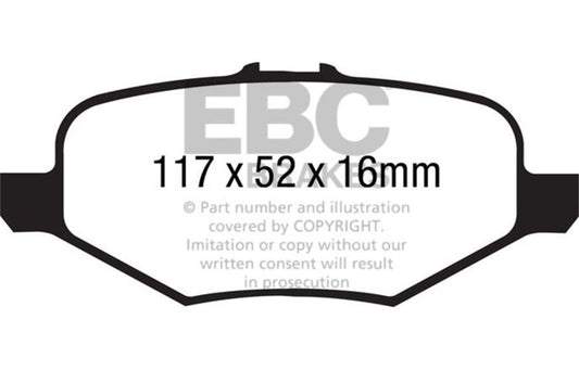 EBC 13+ Ford Explorer 3.5 Twin Turbo 4WD Yellowstuff Rear Brake Pads DP41887R