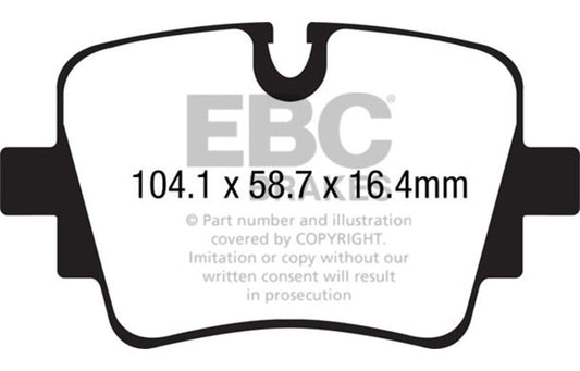 EBC 13+ Jaguar F-Type (Cast Iron Rotors Only) 3.0 Supercharged (340) Redstuff Rear Brake Pads DP32190C