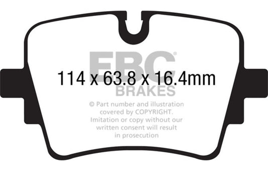 EBC 14+ Jaguar F-Type (Cast Iron Rotors Only) 5.0 Supercharged (490) Redstuff Rear Brake Pads DP32192C