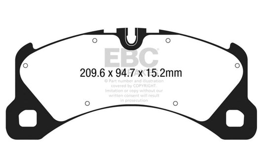 EBC 14+ Porsche Macan (Cast Iron Rotors only) 3.0 Twin Turbo Yellowstuff Front Brake Pads DP42203R