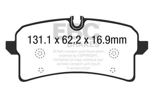 EBC 14+ Porsche Macan (Cast Iron Rotors only) 3.6 Twin Turbo Yellowstuff Rear Brake Pads DP42204R
