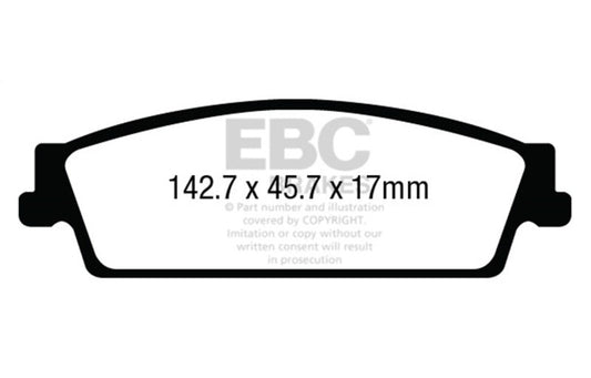 EBC 15+ Cadillac Escalade 6.2 2WD Greenstuff Rear Brake Pads DP63022