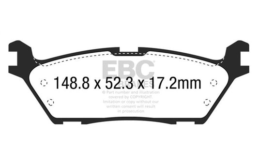 EBC 15+ Ford F150 2.7 Twin Turbo (2WD) Electric PB Greenstuff Rear Brake Pads DP63037