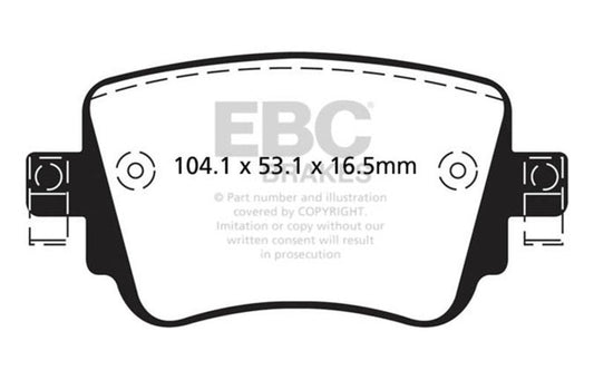 EBC 15-21 Volkswagen GTi 2.0 Turbo Ultimax2 Rear Brake Pads UD1779