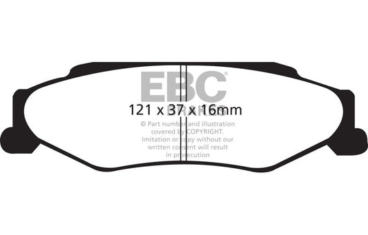 EBC Racing 01-13 Chevrolet Corvette C5/C6 5.7L/6.0L/6.2L Rear SR-11 Sintered Race Brake Pads DP81160.16SR11