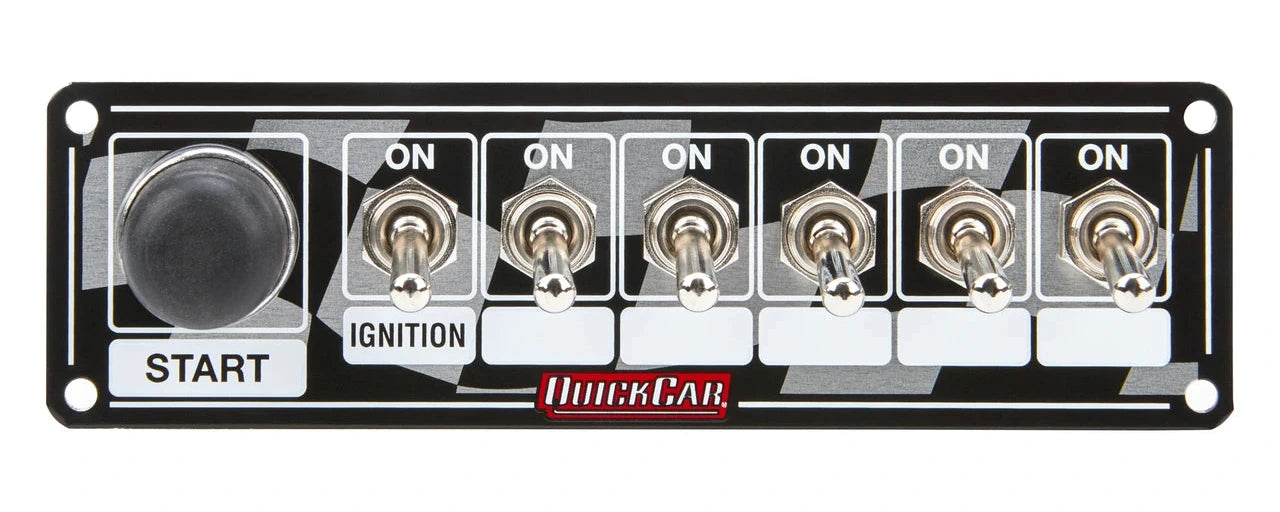 QuickCar Flag Plate, 6 Switches & 1 Button