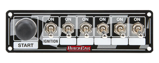 QuickCar Flag Plate, 6 Switches & 1 Button